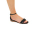 Sandali bassi neri con fascia effetto intrecciato Swish Jeans, Donna, SKU w041000313, Immagine 0
